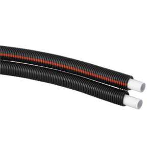 1091718 Rol a 50m. meerl.buis Uni pipe PLUS Twin 16x2mm mantel zwart Uponor