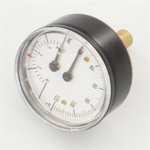 65.004 Thermomanometer 63mm 0-4bar 20-120 C 1/2'bt axiaal Albrand